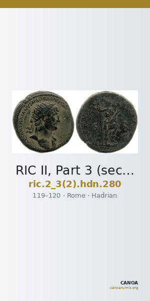 RIC II, Part 3 (second edition) Hadrian 280 — CANOA