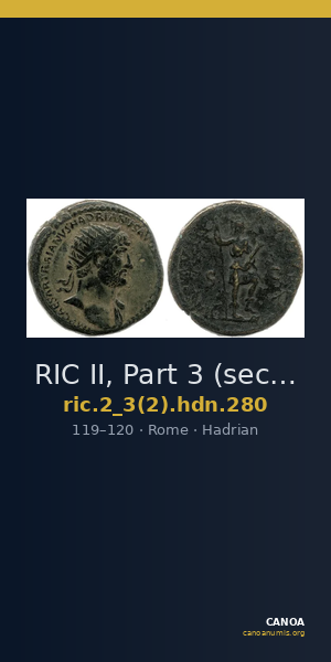 RIC II, Part 3 (second edition) Hadrian 280 — CANOA