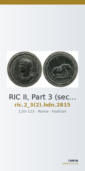 RIC II, Part 3 (second edition) Hadrian 2815 — CANOA