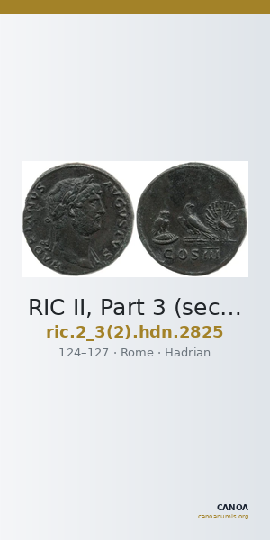 RIC II, Part 3 (second edition) Hadrian 2825 — CANOA