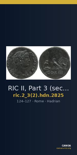 RIC II, Part 3 (second edition) Hadrian 2825 — CANOA