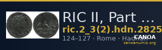 RIC II, Part 3 (second edition) Hadrian 2825 — CANOA