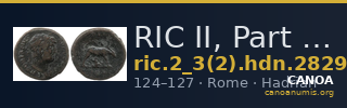 RIC II, Part 3 (second edition) Hadrian 2829 — CANOA