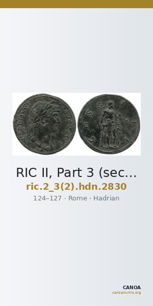 RIC II, Part 3 (second edition) Hadrian 2830 — CANOA