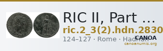 RIC II, Part 3 (second edition) Hadrian 2830 — CANOA