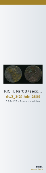 RIC II, Part 3 (second edition) Hadrian 2839 — CANOA