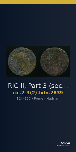 RIC II, Part 3 (second edition) Hadrian 2839 — CANOA