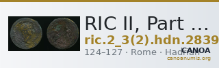 RIC II, Part 3 (second edition) Hadrian 2839 — CANOA