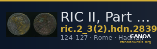 RIC II, Part 3 (second edition) Hadrian 2839 — CANOA