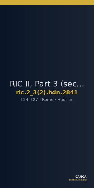 RIC II, Part 3 (second edition) Hadrian 2841 — CANOA
