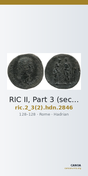 RIC II, Part 3 (second edition) Hadrian 2846 — CANOA