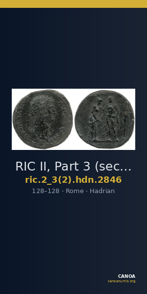 RIC II, Part 3 (second edition) Hadrian 2846 — CANOA