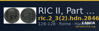 RIC II, Part 3 (second edition) Hadrian 2846 — CANOA