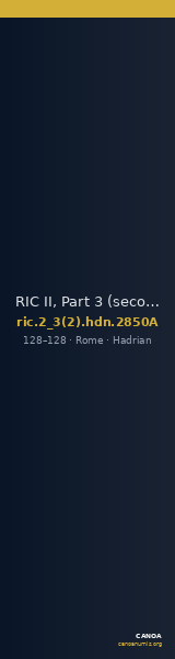 RIC II, Part 3 (second edition) Hadrian 2850A — CANOA
