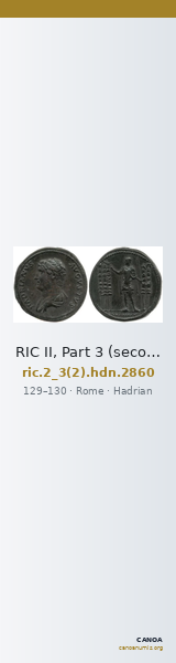 RIC II, Part 3 (second edition) Hadrian 2860 — CANOA