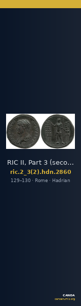 RIC II, Part 3 (second edition) Hadrian 2860 — CANOA