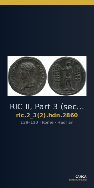 RIC II, Part 3 (second edition) Hadrian 2860 — CANOA
