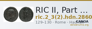 RIC II, Part 3 (second edition) Hadrian 2860 — CANOA