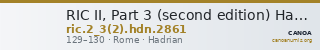 RIC II, Part 3 (second edition) Hadrian 2861 — CANOA