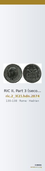 RIC II, Part 3 (second edition) Hadrian 2874 — CANOA