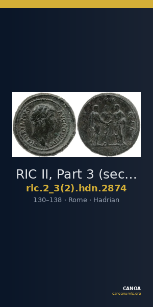 RIC II, Part 3 (second edition) Hadrian 2874 — CANOA