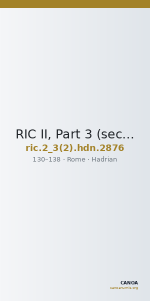 RIC II, Part 3 (second edition) Hadrian 2876 — CANOA
