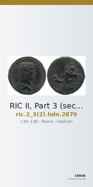 RIC II, Part 3 (second edition) Hadrian 2879 — CANOA