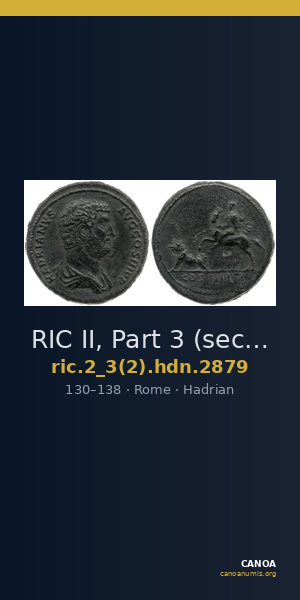 RIC II, Part 3 (second edition) Hadrian 2879 — CANOA