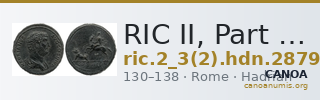 RIC II, Part 3 (second edition) Hadrian 2879 — CANOA