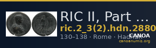RIC II, Part 3 (second edition) Hadrian 2880 — CANOA