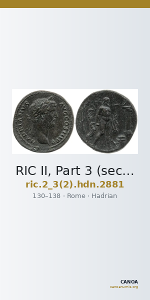 RIC II, Part 3 (second edition) Hadrian 2881 — CANOA