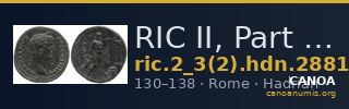 RIC II, Part 3 (second edition) Hadrian 2881 — CANOA