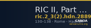RIC II, Part 3 (second edition) Hadrian 2889 — CANOA