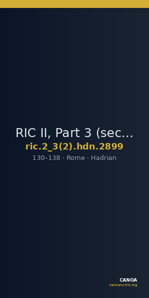 RIC II, Part 3 (second edition) Hadrian 2899 — CANOA