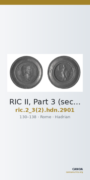 RIC II, Part 3 (second edition) Hadrian 2901 — CANOA