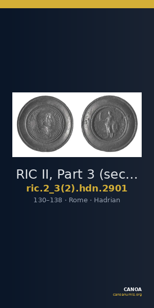 RIC II, Part 3 (second edition) Hadrian 2901 — CANOA