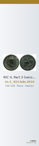 RIC II, Part 3 (second edition) Hadrian 2910 — CANOA