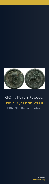 RIC II, Part 3 (second edition) Hadrian 2910 — CANOA