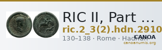 RIC II, Part 3 (second edition) Hadrian 2910 — CANOA
