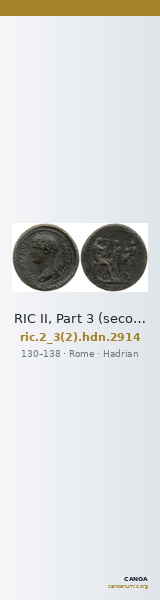 RIC II, Part 3 (second edition) Hadrian 2914 — CANOA