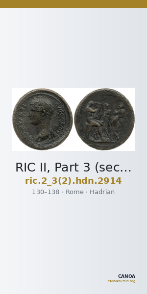 RIC II, Part 3 (second edition) Hadrian 2914 — CANOA