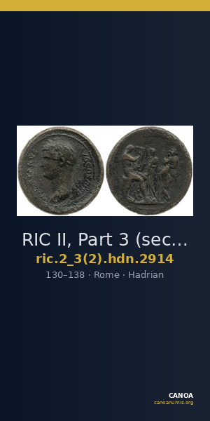 RIC II, Part 3 (second edition) Hadrian 2914 — CANOA
