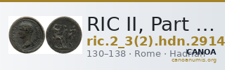 RIC II, Part 3 (second edition) Hadrian 2914 — CANOA