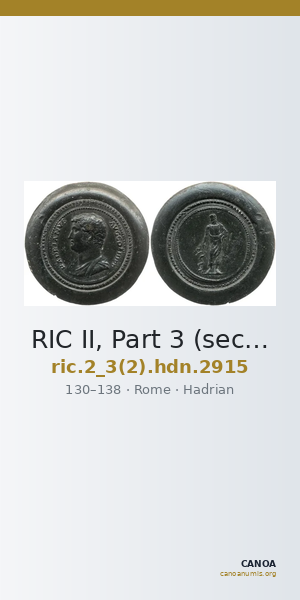 RIC II, Part 3 (second edition) Hadrian 2915 — CANOA