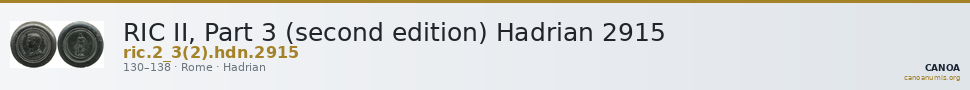 RIC II, Part 3 (second edition) Hadrian 2915 — CANOA