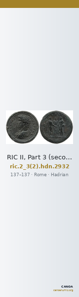 RIC II, Part 3 (second edition) Hadrian 2932 — CANOA