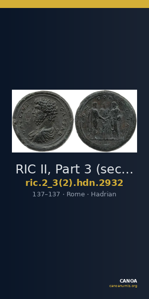 RIC II, Part 3 (second edition) Hadrian 2932 — CANOA