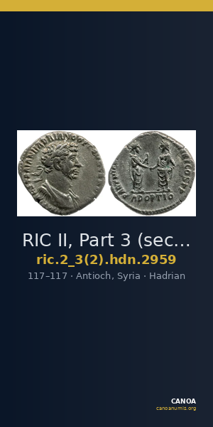 RIC II, Part 3 (second edition) Hadrian 2959 — CANOA