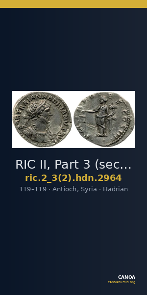 RIC II, Part 3 (second edition) Hadrian 2964 — CANOA