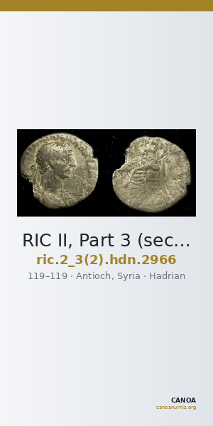 RIC II, Part 3 (second edition) Hadrian 2966 — CANOA